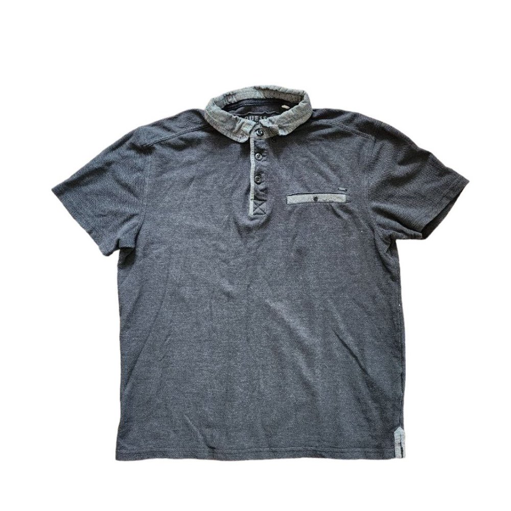 Guess Polo Shirt Men's Black Size M Short Sleeve Summer Outdoor